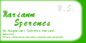 mariann szerencs business card